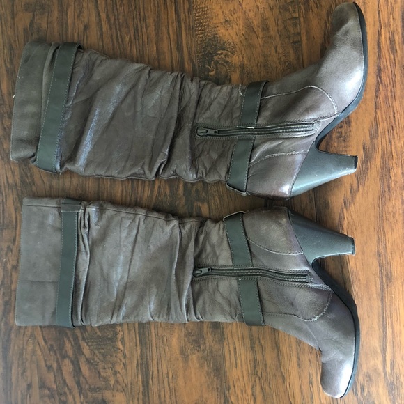 Jessica Simpson 2" High Heel Mid Calf Capry Boots Buckles SZ 7 - Picture 4 of 5